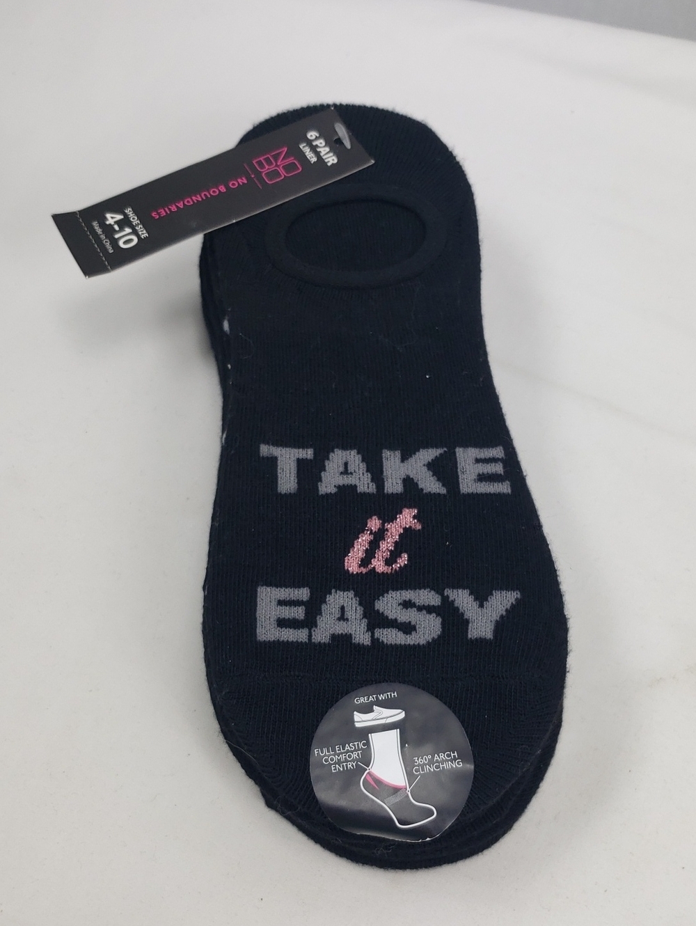 No Boundaries Liner socks 6 pairs NWT